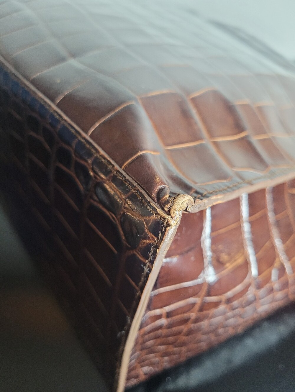 Furla Divide Croc Embossed Leather Tote - Picture 10 of 16